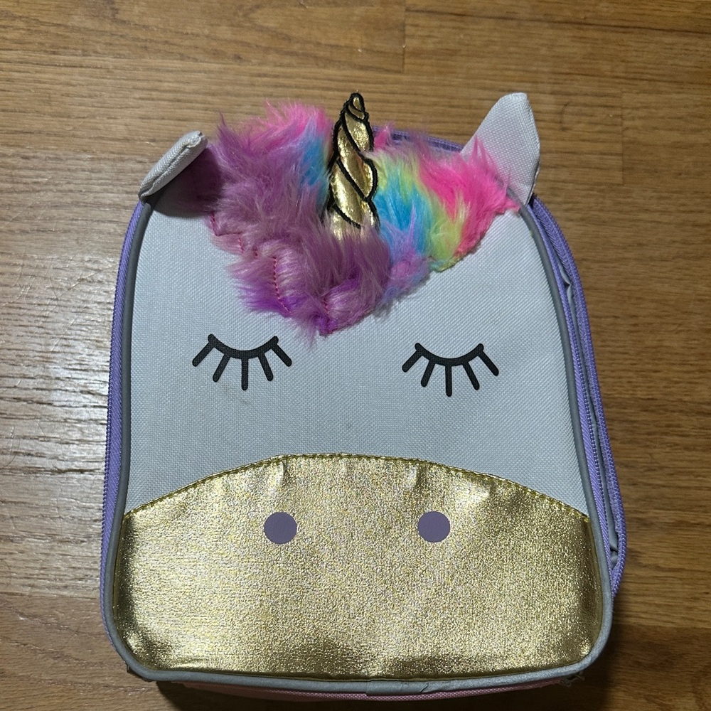 Unicorn Kids Lunch Bag with Gold Accents